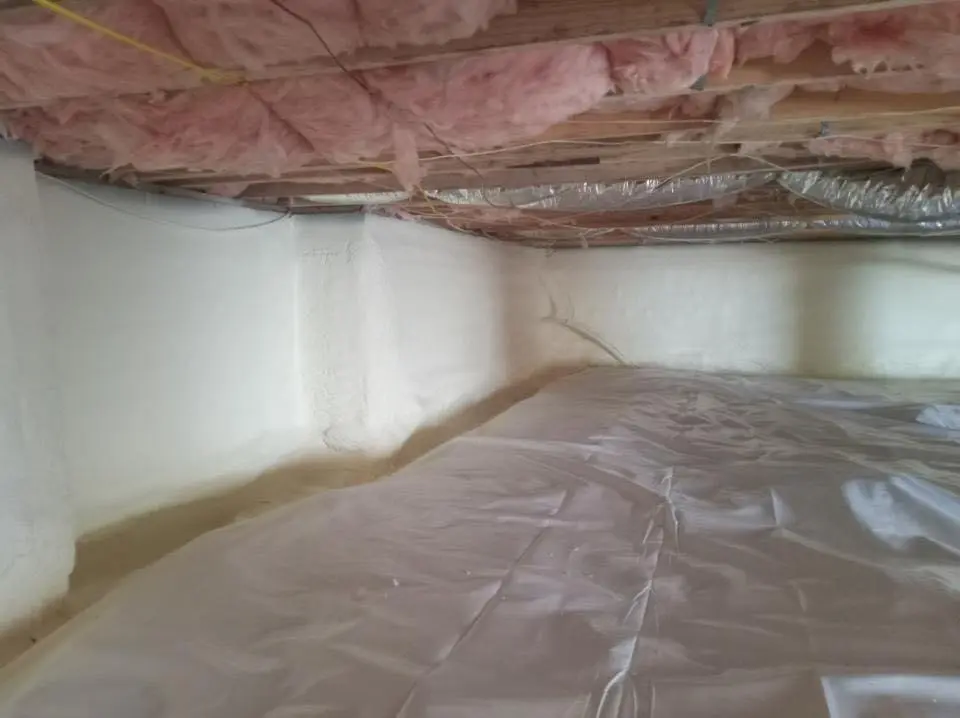 Crawl space encapsulation with closed-cell spray foam for Attic Insulation in Grafton